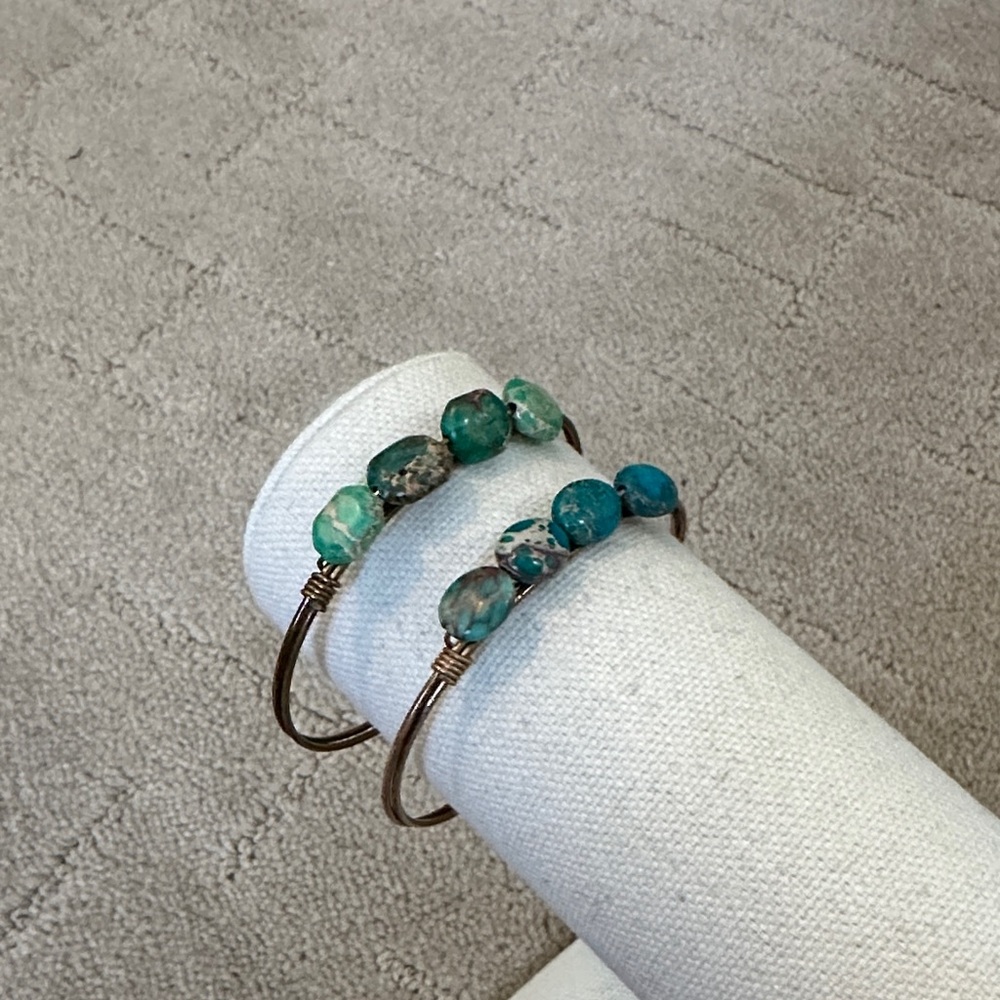 Luca + Danni Green/blue Turquoise Beaded gold Bracelet